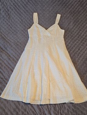 American Living White Eyelet Fit-and-Flare Midi Sundress